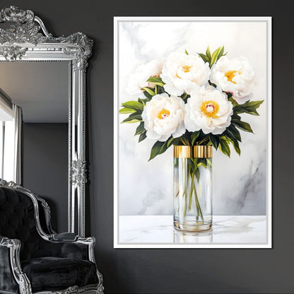 Opulent Peony Elegance Canvas Wall Art