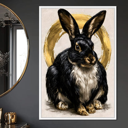 Gilded Hare of the Silent Circle Canvas Wall Art