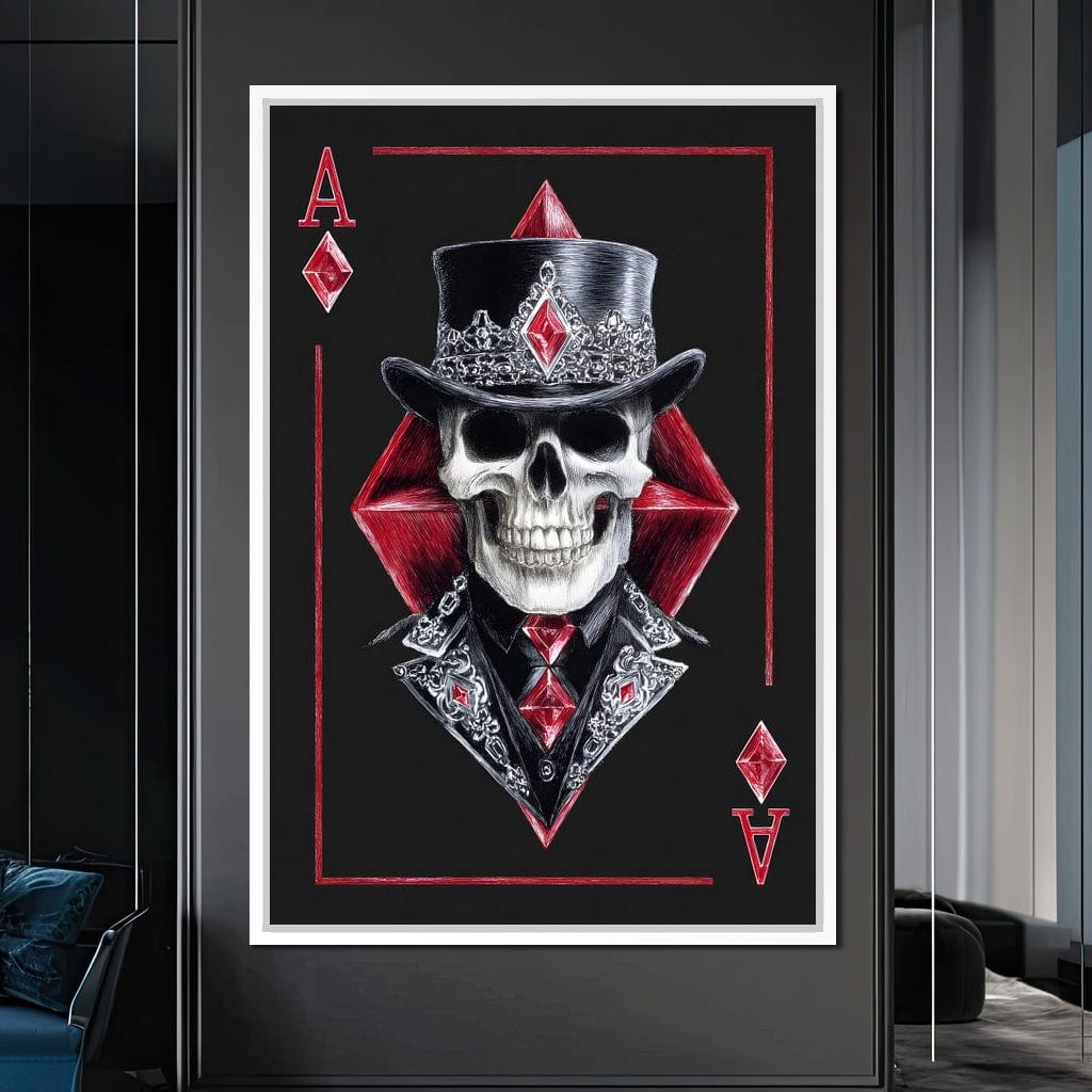Ace Skeleton High Stakes Elegance Canvas Wall Art
