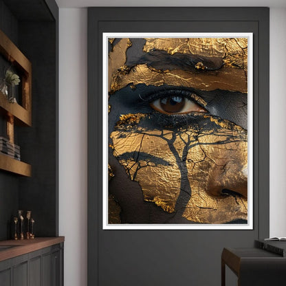 Golden Gaze Jungle Canvas Wall Art
