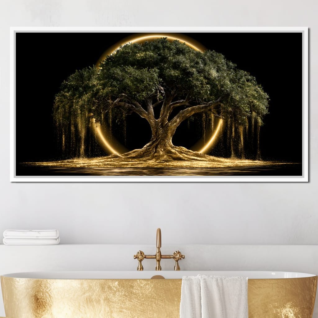 Ancient Tree Upon The Hollow Moon Canvas Wall Art