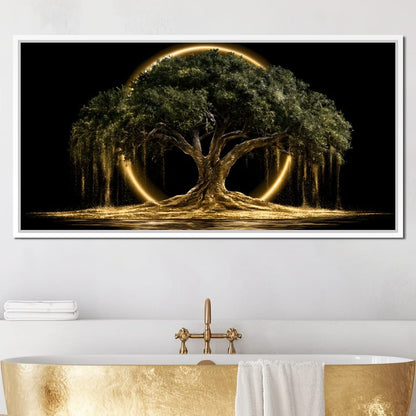 Ancient Tree Upon The Hollow Moon Canvas Wall Art