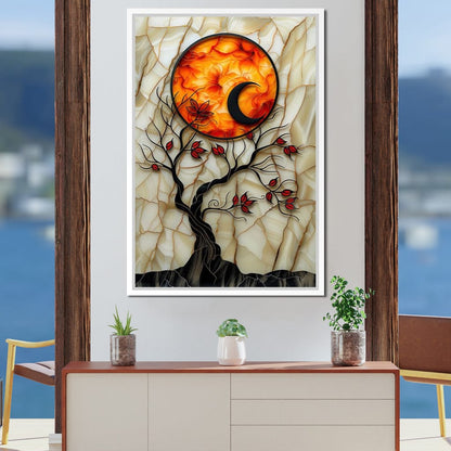Solar Flare Through Leaves Canvas Wall Art