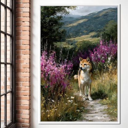 Shiba Meadow Trail Portrait Canvas Wall Art