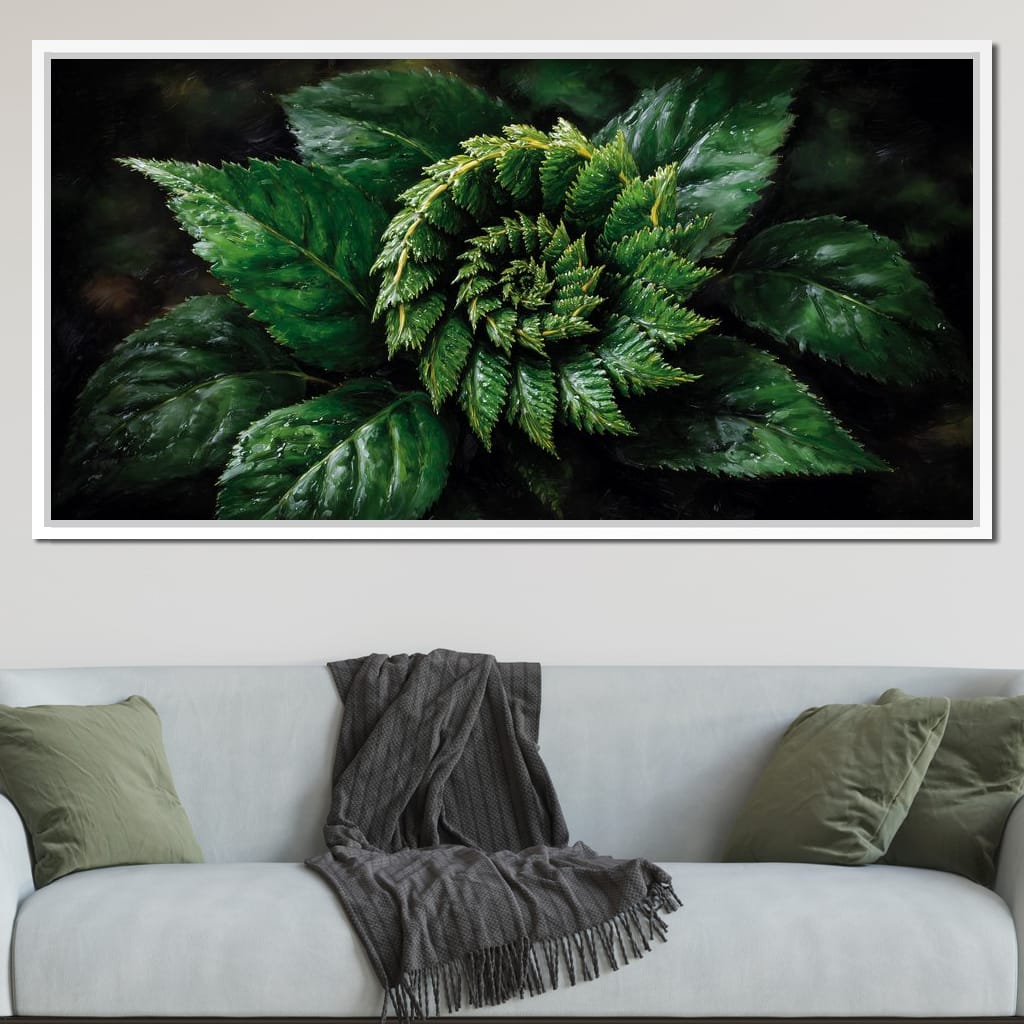 Tropical Fern Leaf Bouquet Canvas Wall Art