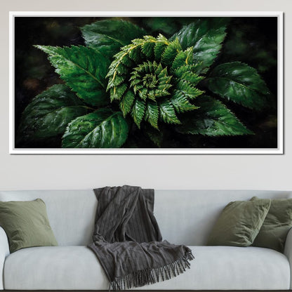 Tropical Fern Leaf Bouquet Canvas Wall Art