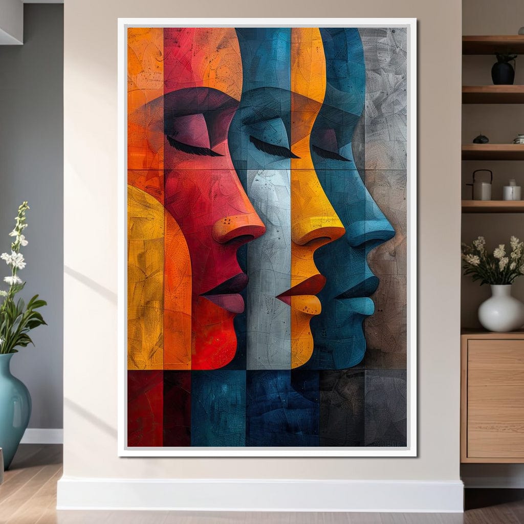 Chromatic Contours Converge Canvas Wall Art