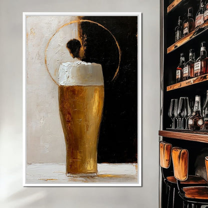 Golden Beer Against the Divide Canvas Wall Art