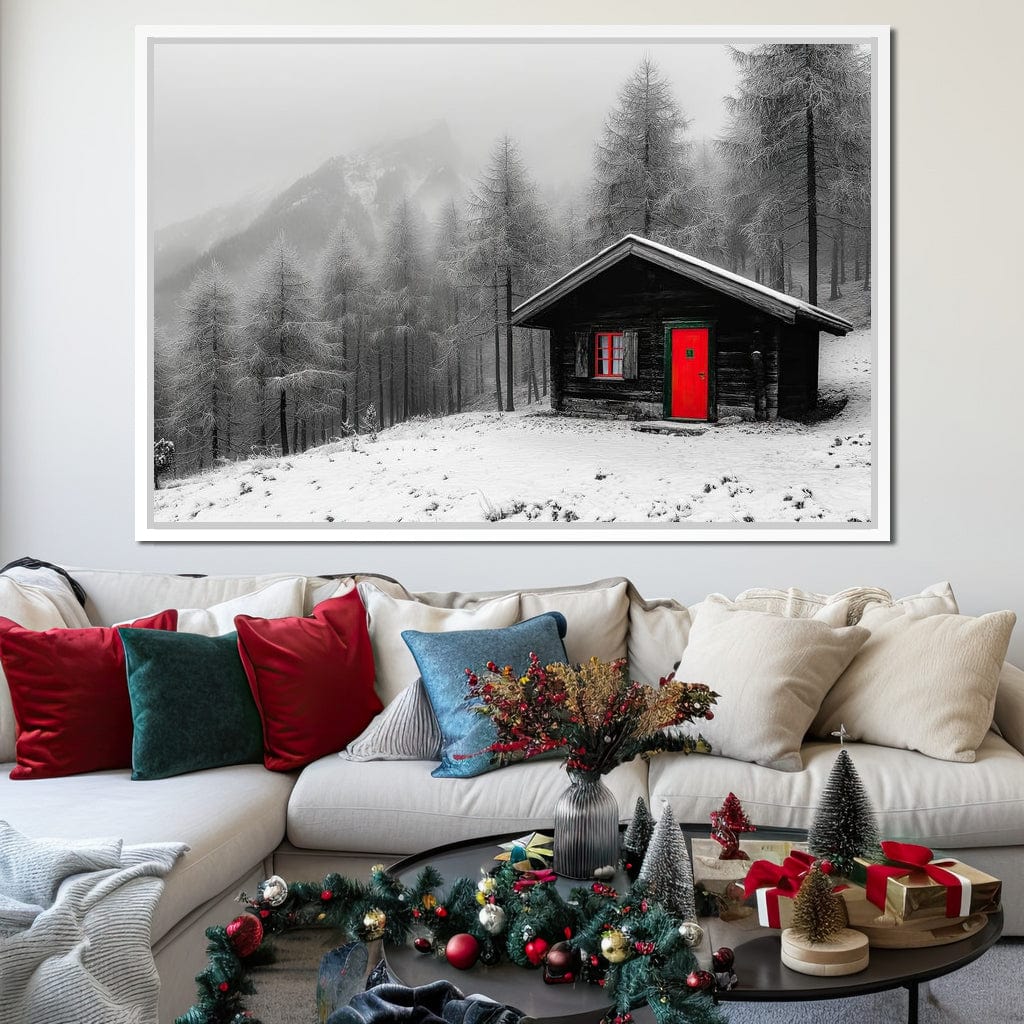 Cabin Solitude Winter Tale Canvas Wall Art