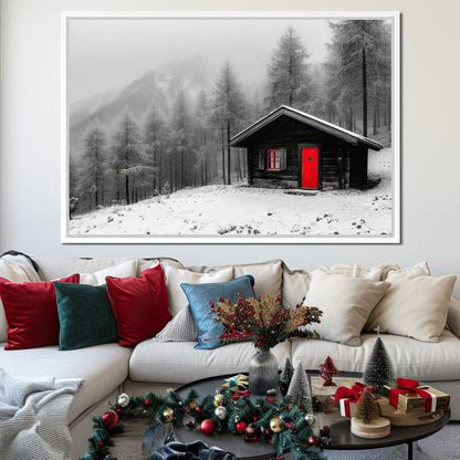 Cabin Solitude Winter Tale Canvas Wall Art