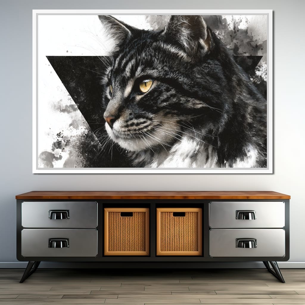 Golden Eyed Tabby Portrait Canvas Wall Art