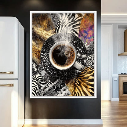 Cosmic Coffee Safari Dream Canvas Wall Art