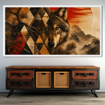 Solitary Predator Rising Sun Canvas Wall Art