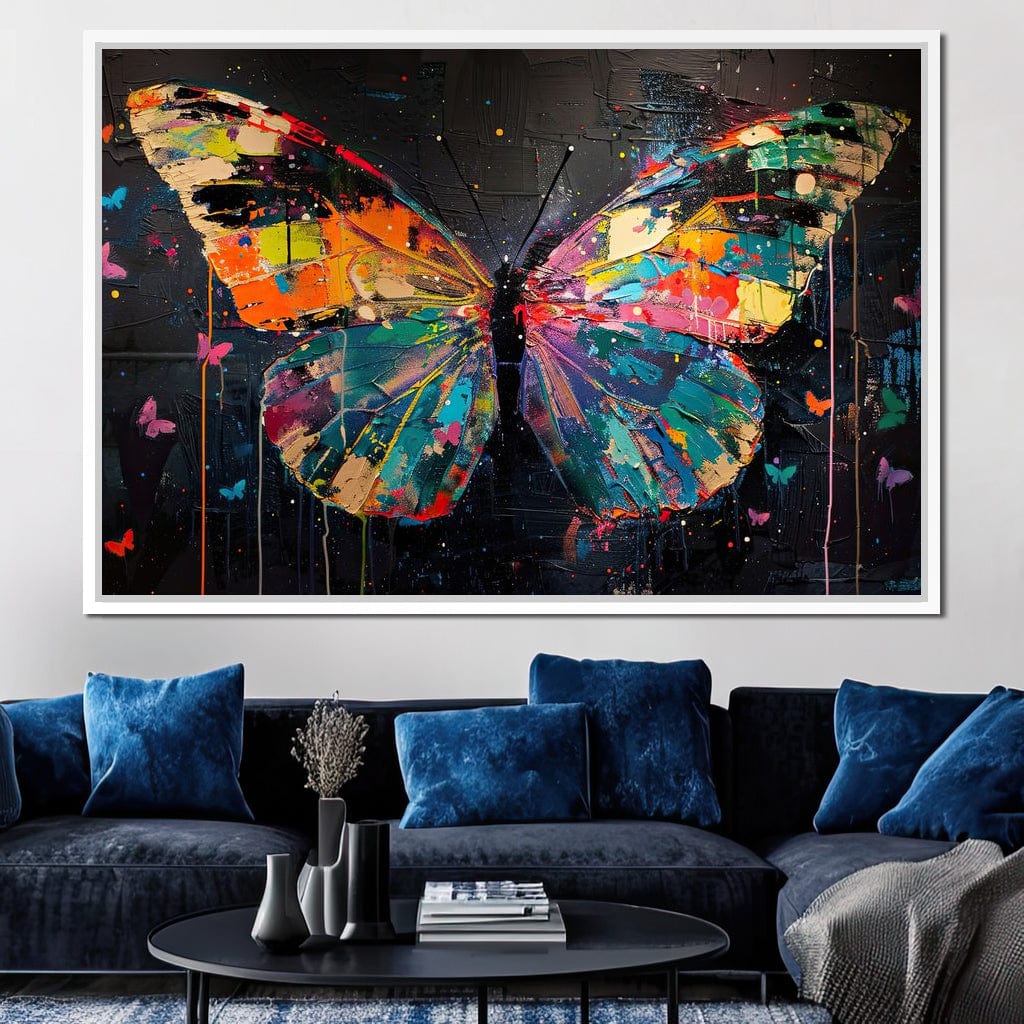 Enchanted Butterfly Mosaic Canvas Wall Art