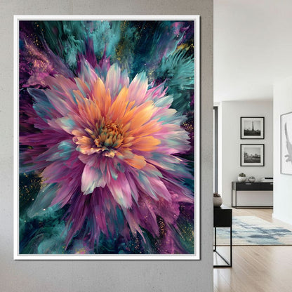 Galactic Petal Burst Canvas Wall Art