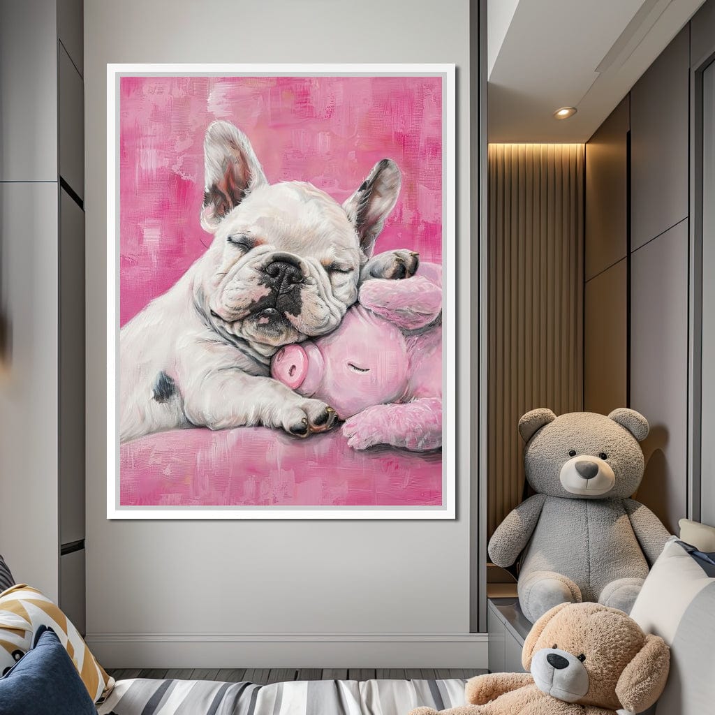 Slumbering Frenchie Dreams Canvas Wall Art