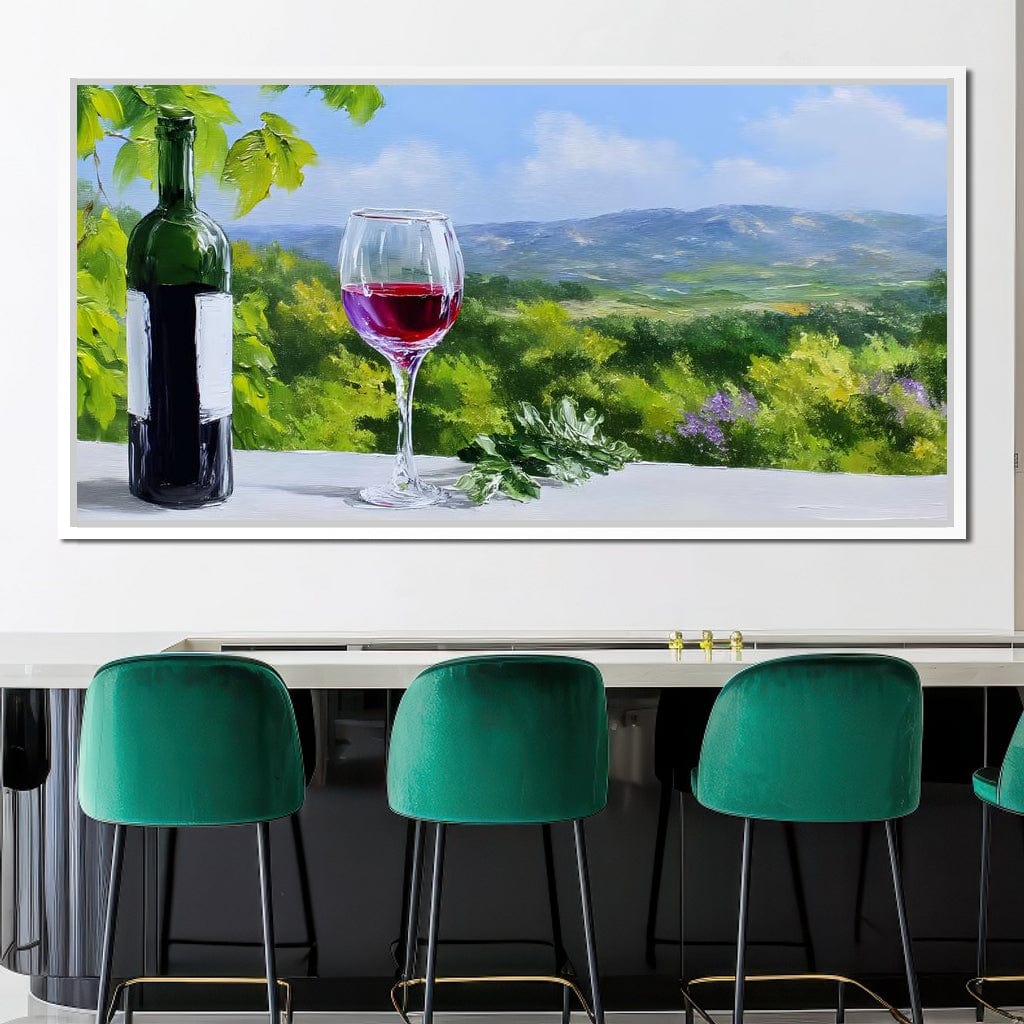 Sunlit Vineyard Elegance Canvas Wall Art