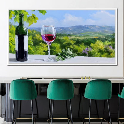 Sunlit Vineyard Elegance Canvas Wall Art