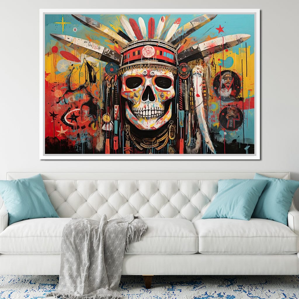 Tribal Echoes in Technicolor Canvas Wall Art