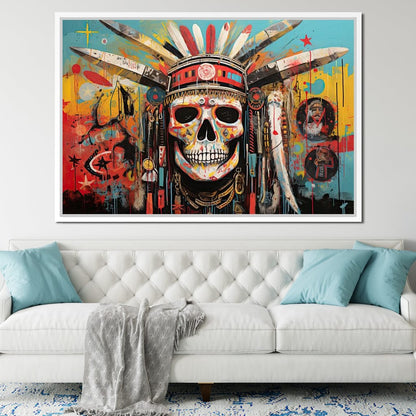 Tribal Echoes in Technicolor Canvas Wall Art