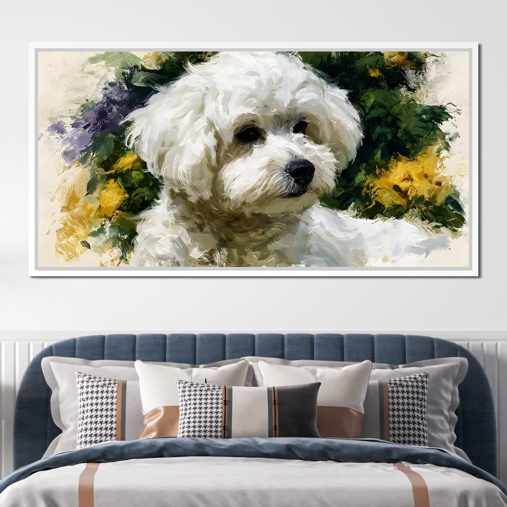 Gentle White Dog Companion Canvas Wall Art