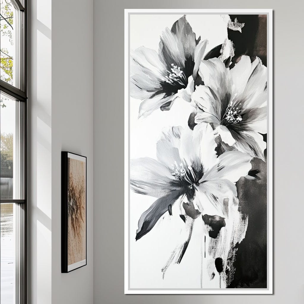 Monochrome Flora Harmony Canvas Wall Art