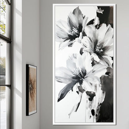 Monochrome Flora Harmony Canvas Wall Art