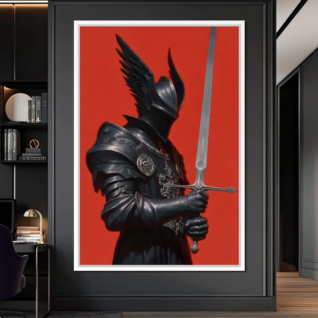 Midnight Vanguard Knight Oath Canvas Wall Art