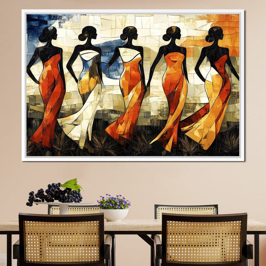 Graceful Dance of Silhouettes Canvas Wall Art