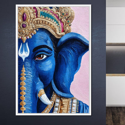 Lord Ganesha Blue Majesty Canvas Wall Art