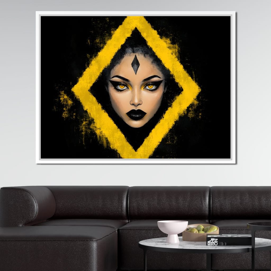 Golden Stare of Midnight Queen Canvas Wall Art