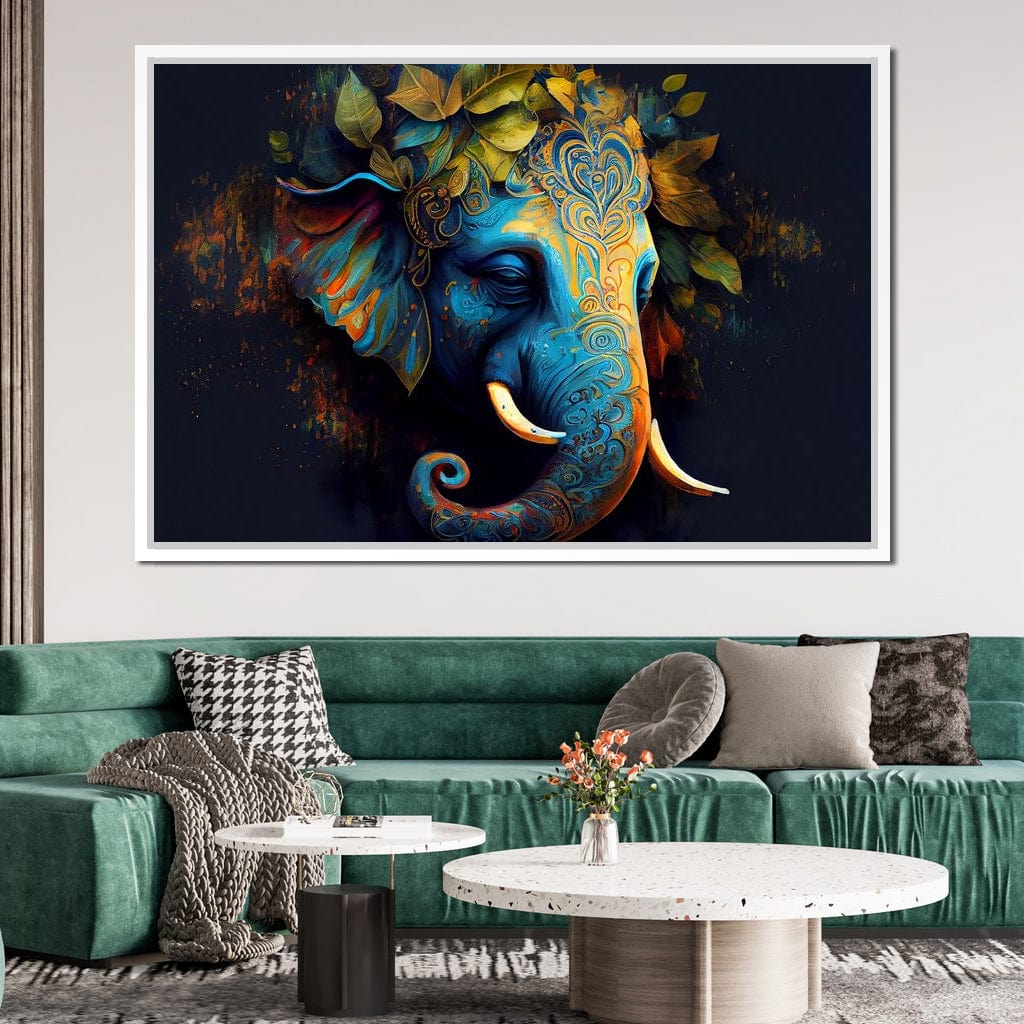 The Blue Elephant Canvas Wall Art