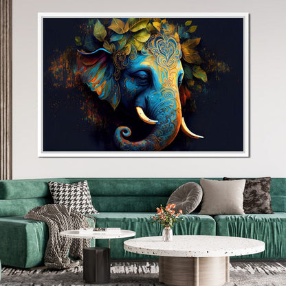 The Blue Elephant Canvas Wall Art