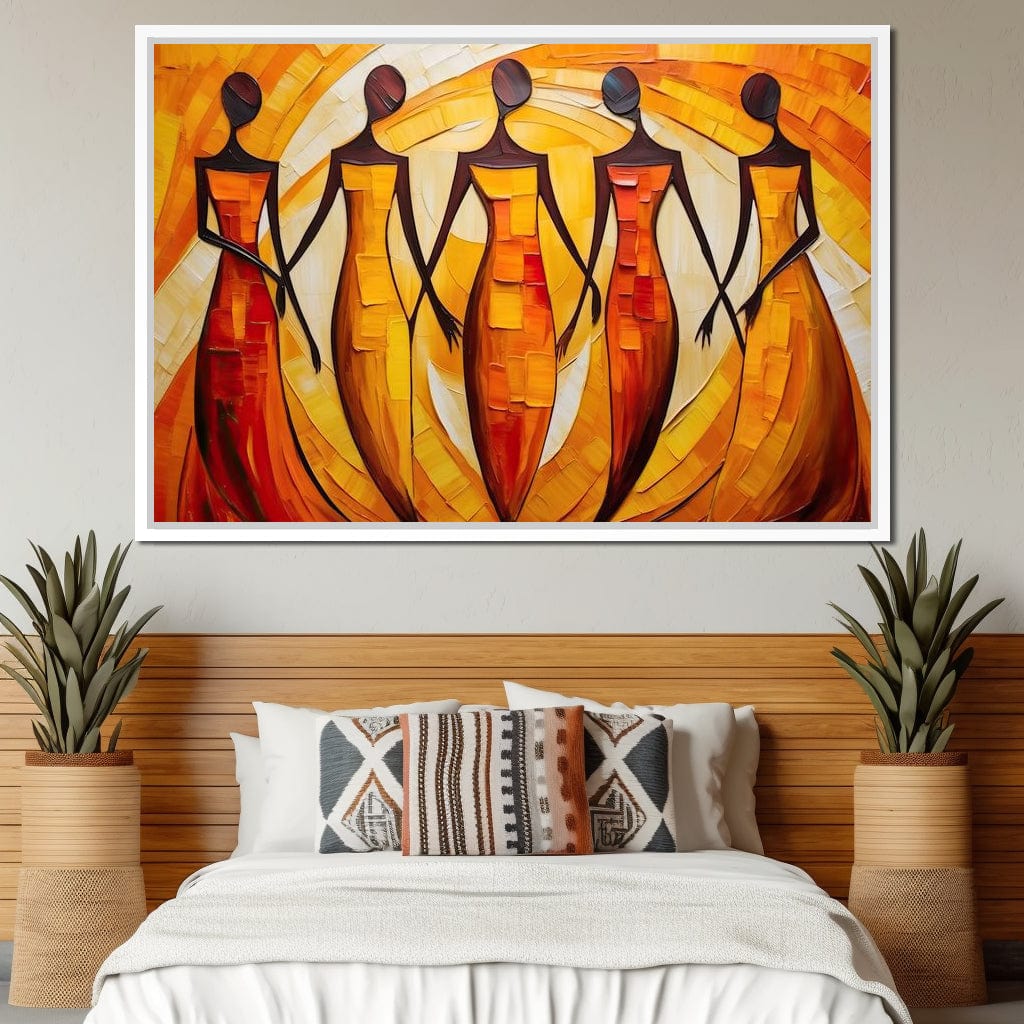 Women in Maroon Harmony Canvas Wall Art