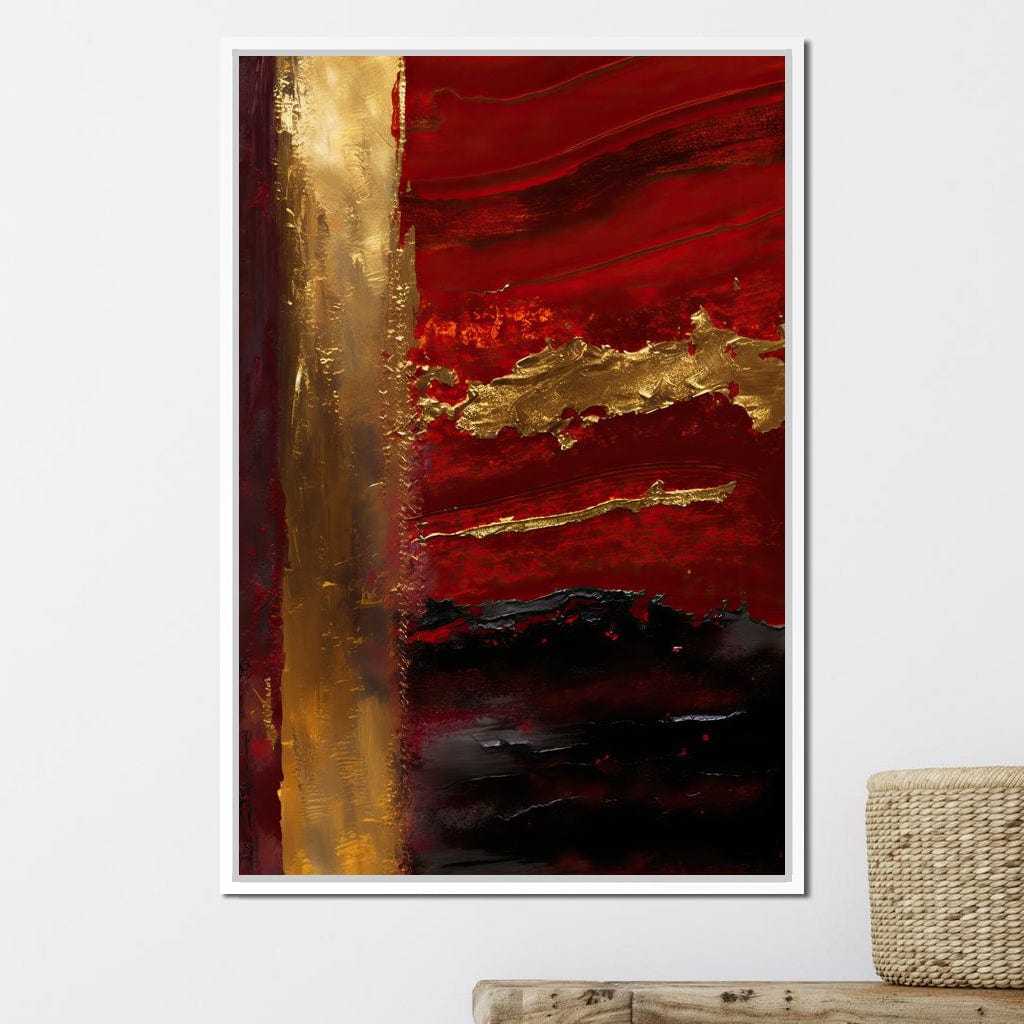 The Lush Layers Collection: Dark Red & Gold 04 Canvas Wall Art
