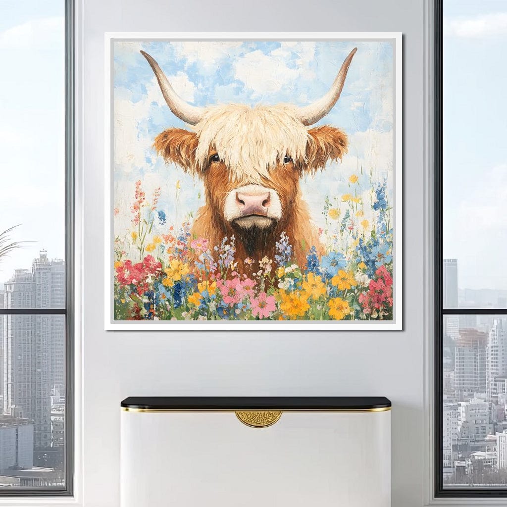Highland Bloom Encounter Canvas Wall Art