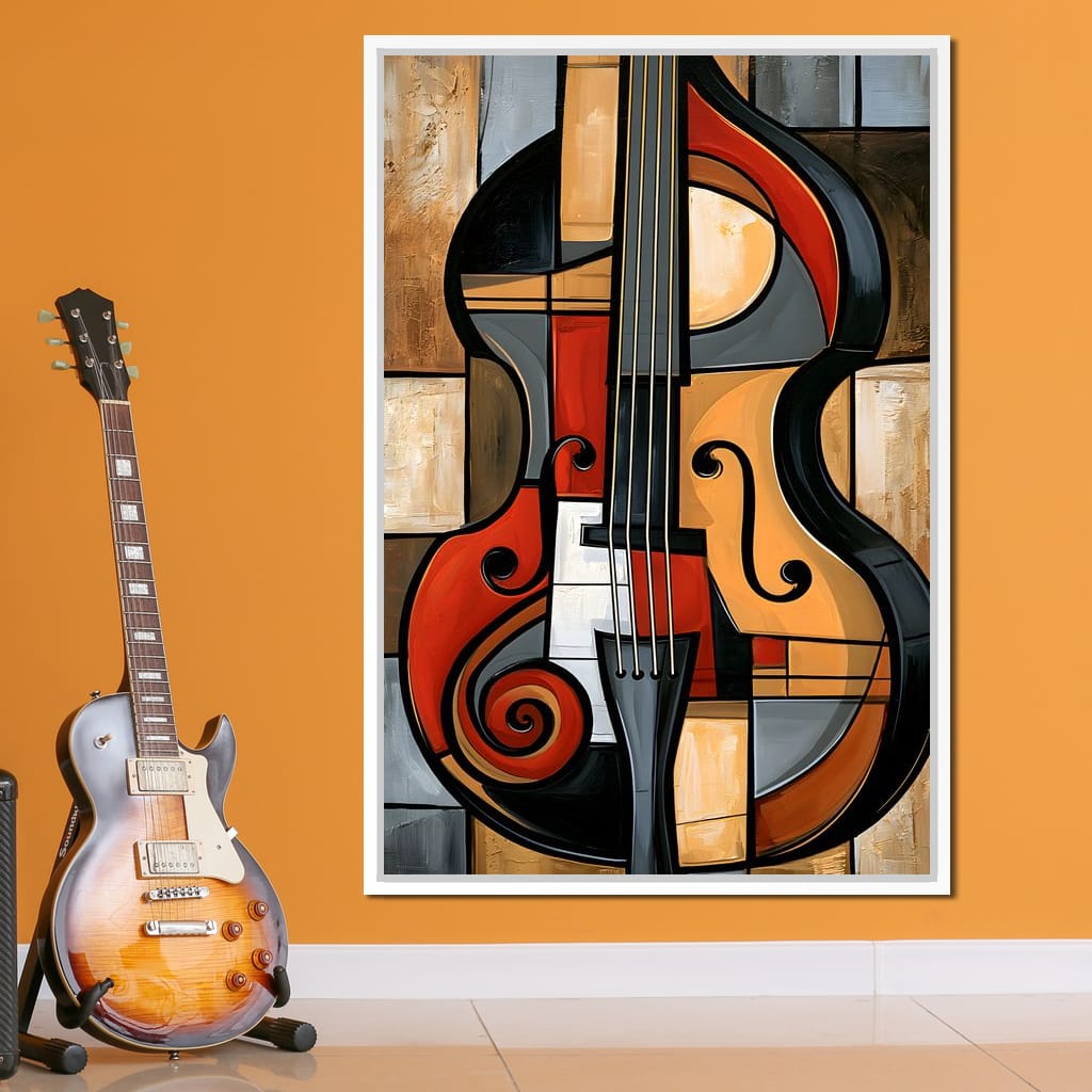 Rhythm of Fragmented Geometric Strings Canvas Wall Art