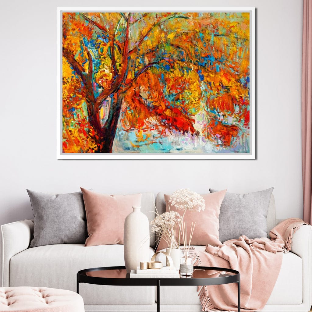Red & Yellow Autumn Tree Canvas Wall Art