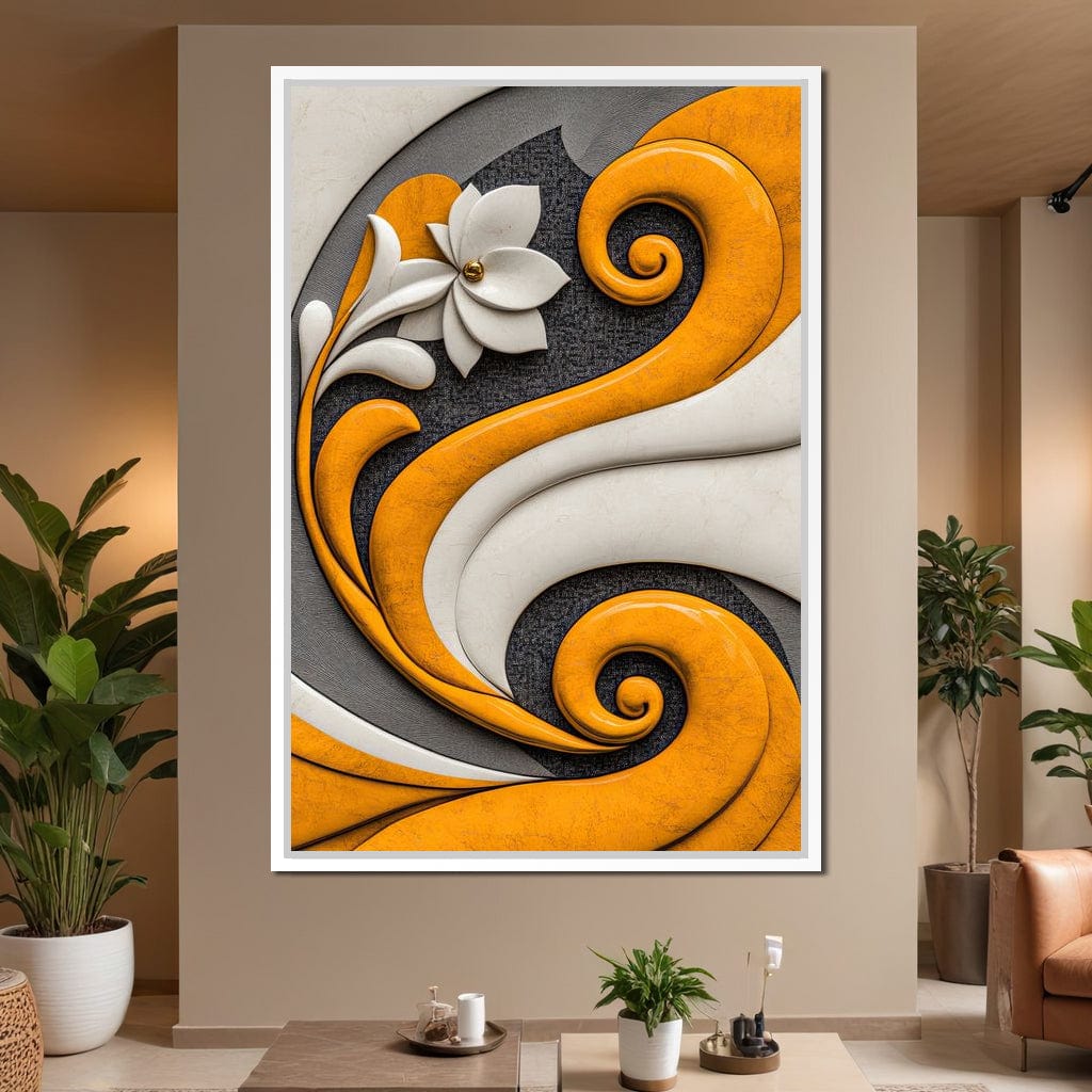 Fusion of Flower and Flow Canvas Wall Art