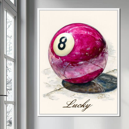 Lucky Eight Billiard Ball Canvas Wall Art