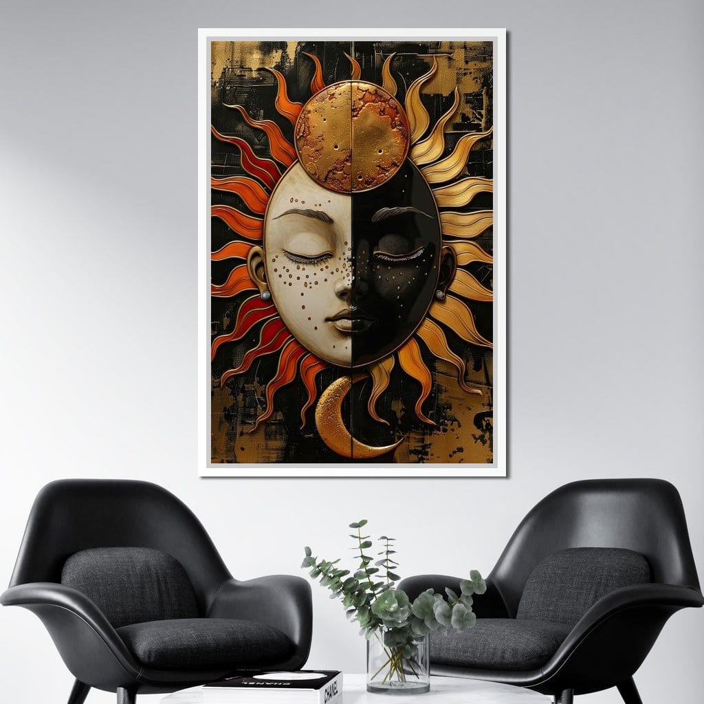 Solar Lunar Symbiosis Canvas Wall Art