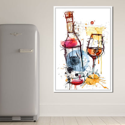 Red Wine Splash Canvas Wall Art