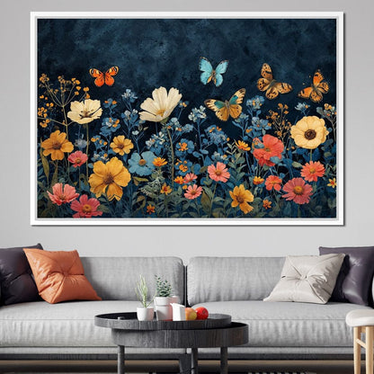 Midnight Blossom Ballet Canvas Wall Art