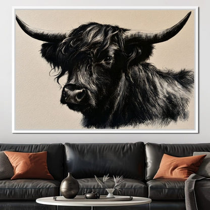 Solitary Guardian of the Highland Plains Canvas Wall Art