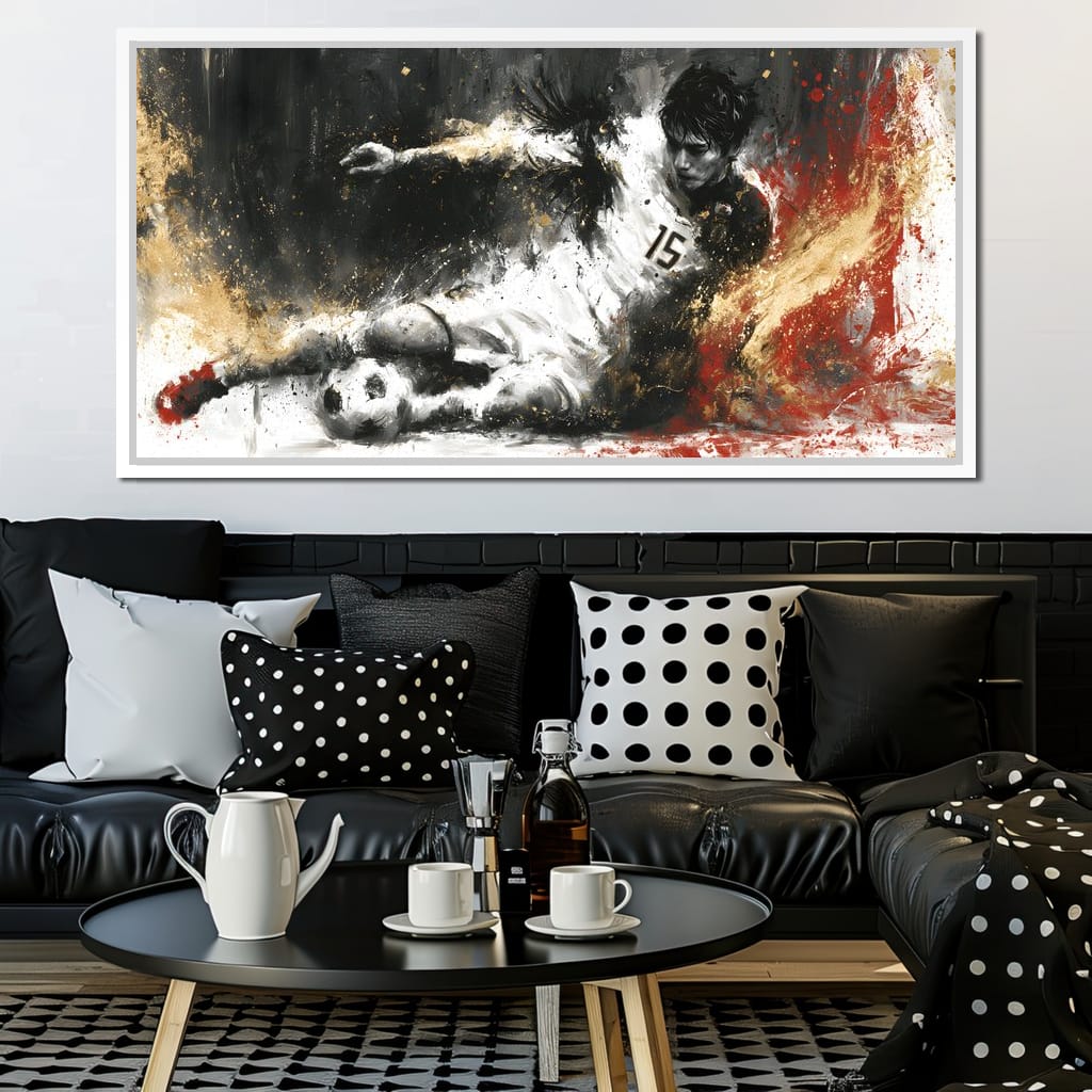 Momentum Of The Striker Canvas Wall Art