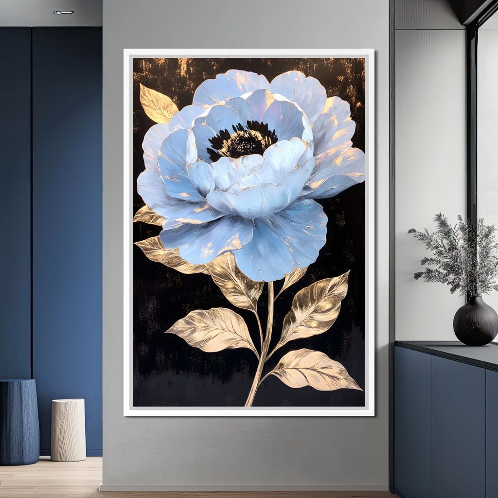 Golden Petal Elegance Bloom Canvas Wall Art