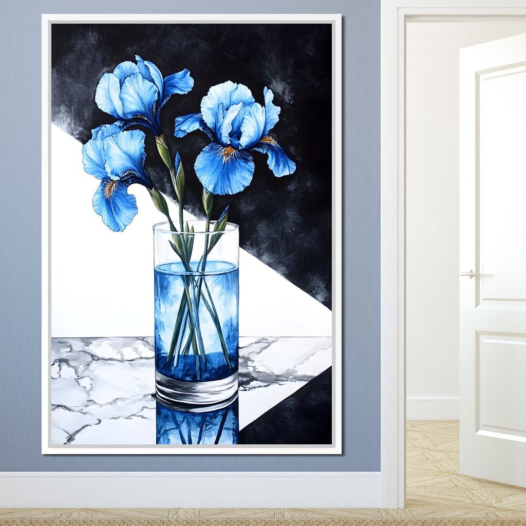 Iris Reflections in Glass Canvas Wall Art
