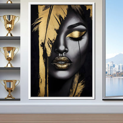 Golden Elegance Enigma Canvas Wall Art