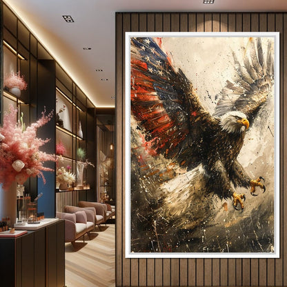 Patriot's Pride: The Eagle's Essence Canvas Wall Art