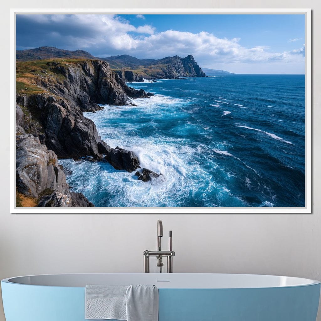 Wild Atlantic Cliff Horizon Canvas Wall Art